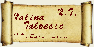 Malina Talpešić vizit kartica